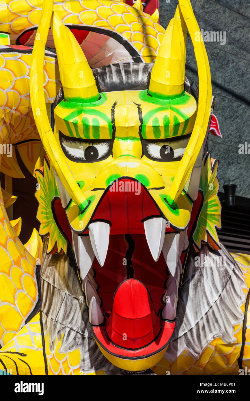 Japan, Hoshu, Tokyo, Asakusa, nebuta Festival, Parade Float, Dragon Stockfoto