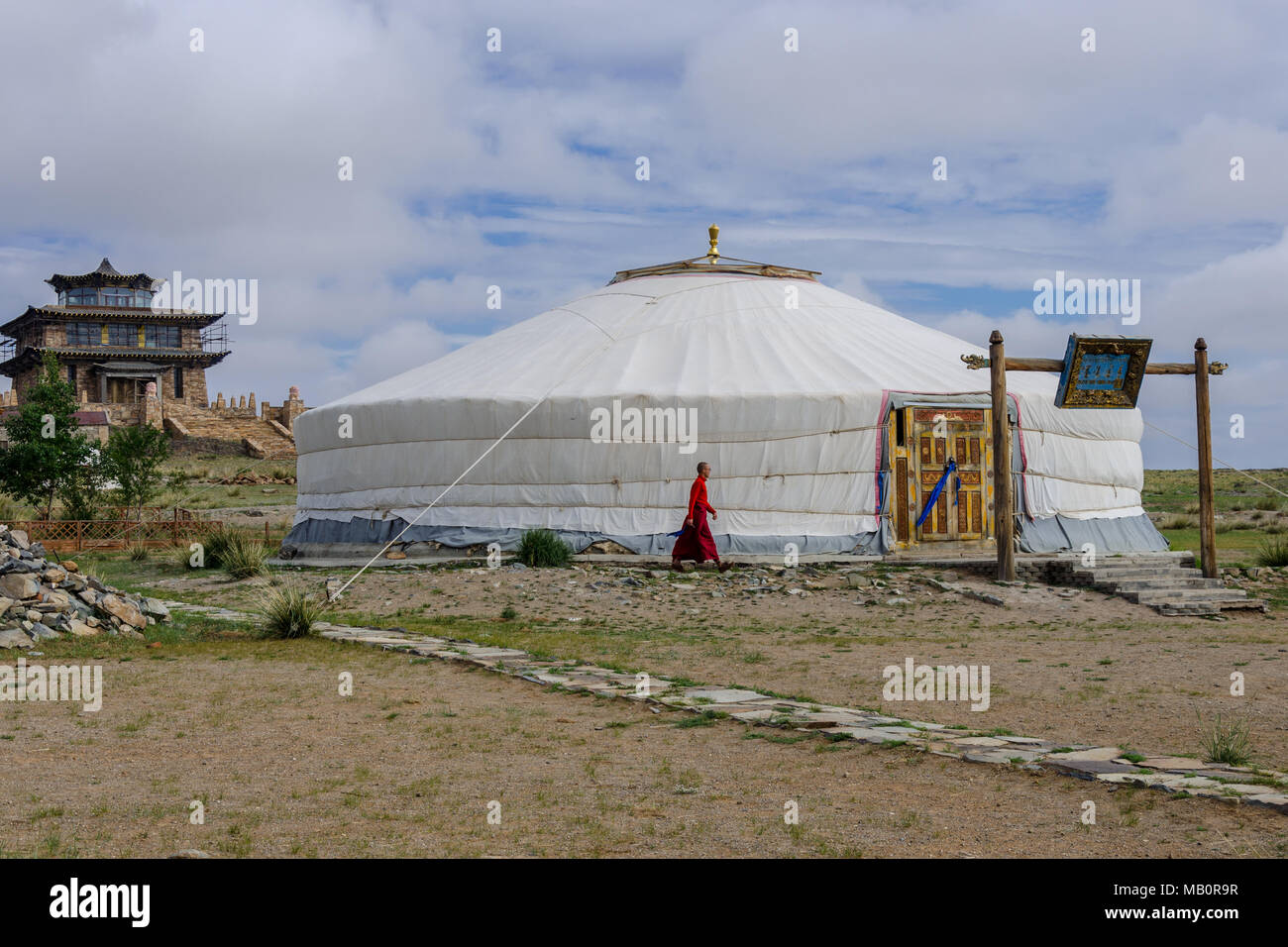 Buddhistischen Komplexen in der Wüste Gobi, Mongolei Stockfoto