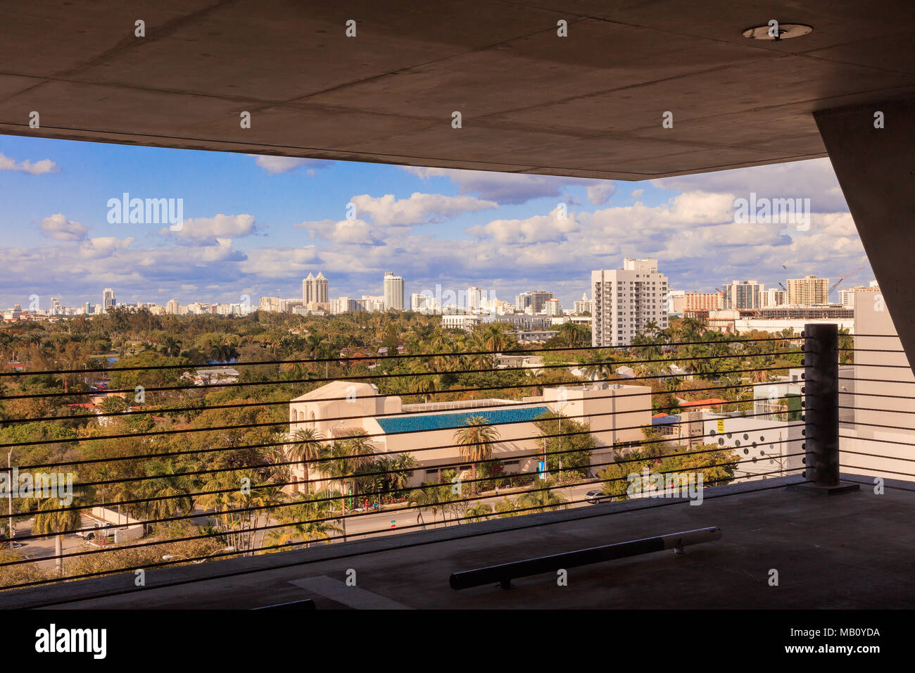 Auf dem Dach des Parkhauses auf der Lincoln Road Blick nach Norden, Miami, Florida, USA Stockfoto