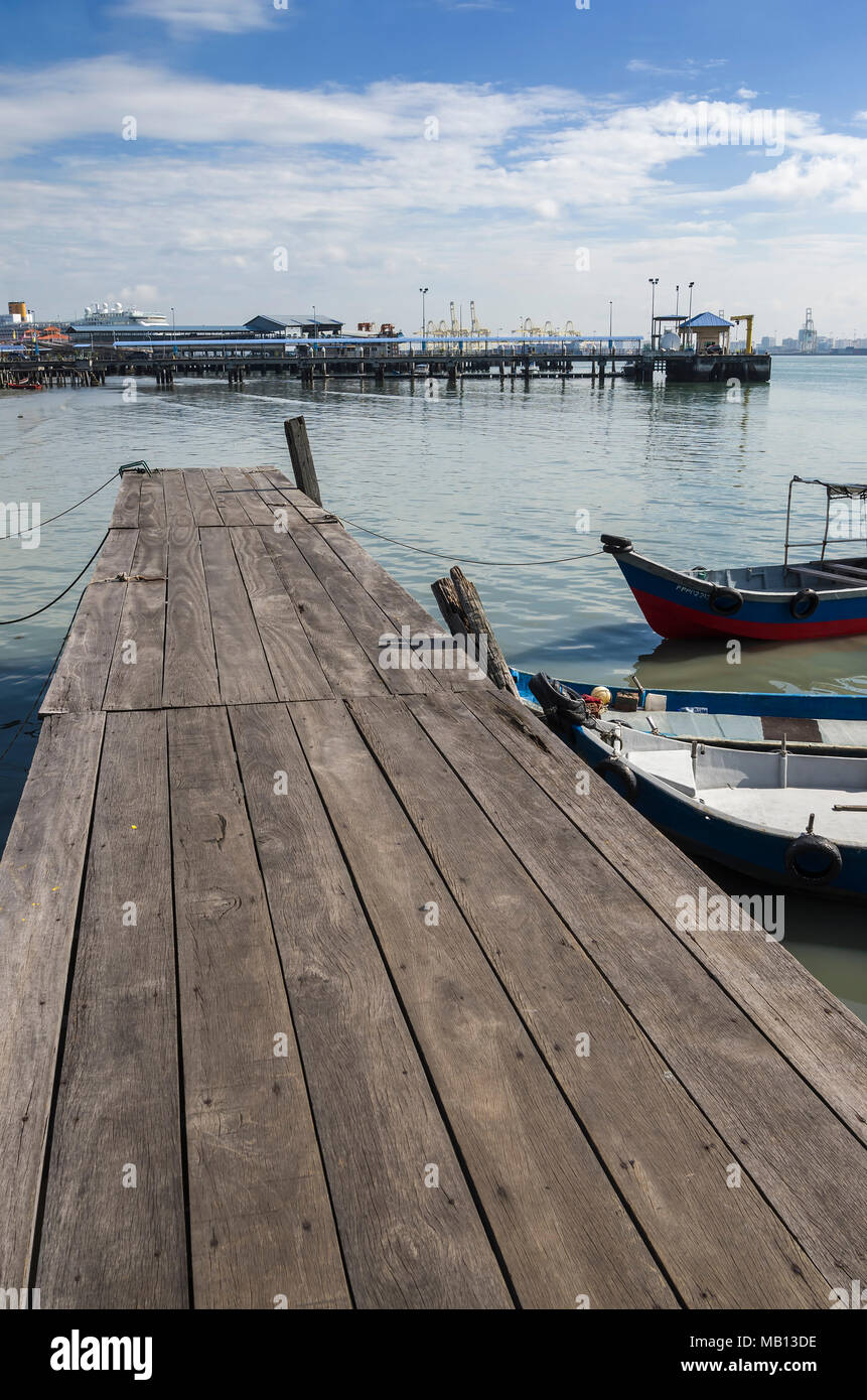 Kauen Dorf Jetty, Penang, Malaysia - Kauen Jetty, einer der Clan Stege im historischen Georgetown, Penang, Malaysia. Stockfoto
