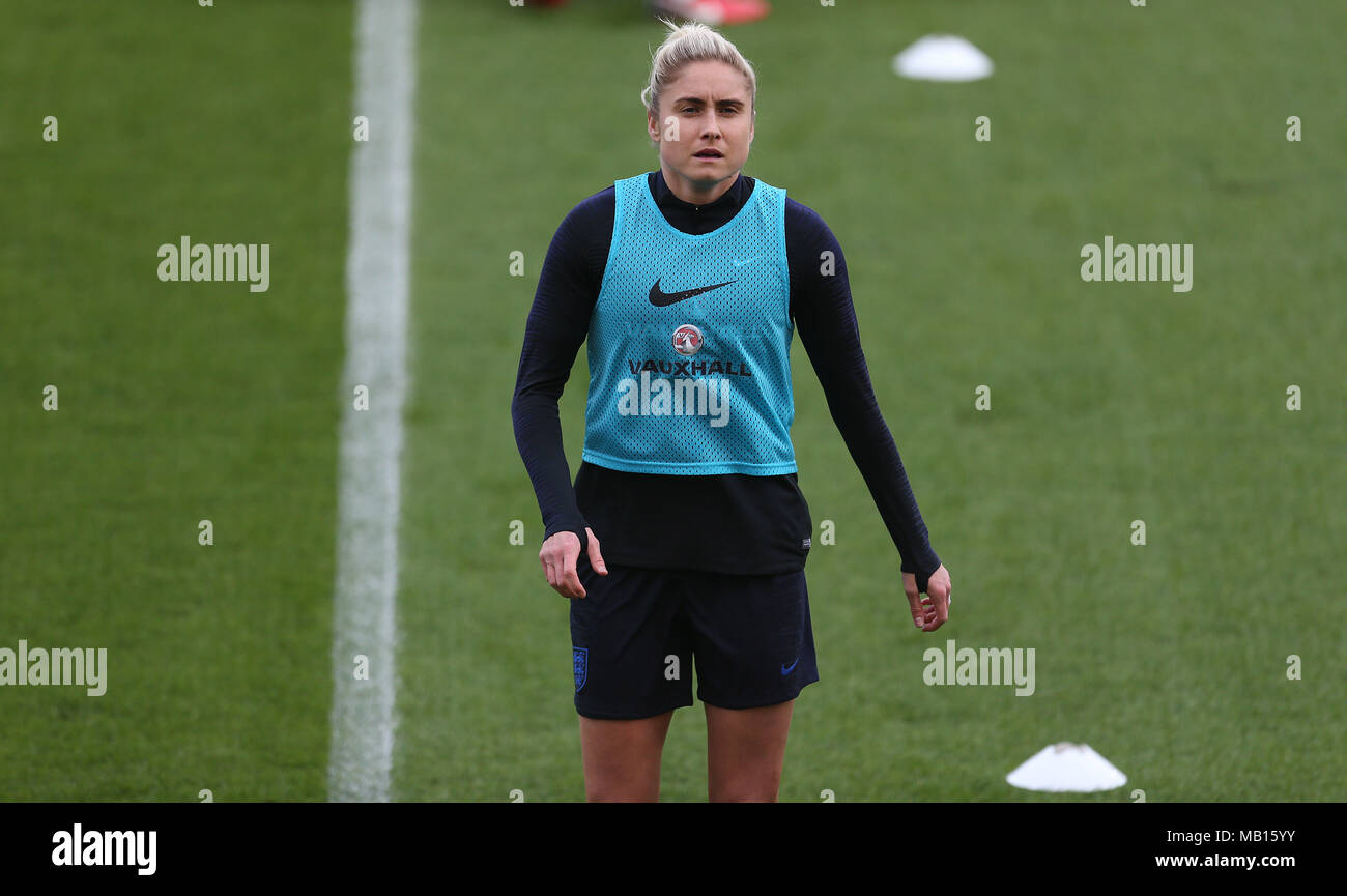 England's Frauen Stephanie Houghton während des Trainings in der St. Mary's Stadium, Southampton. Stockfoto