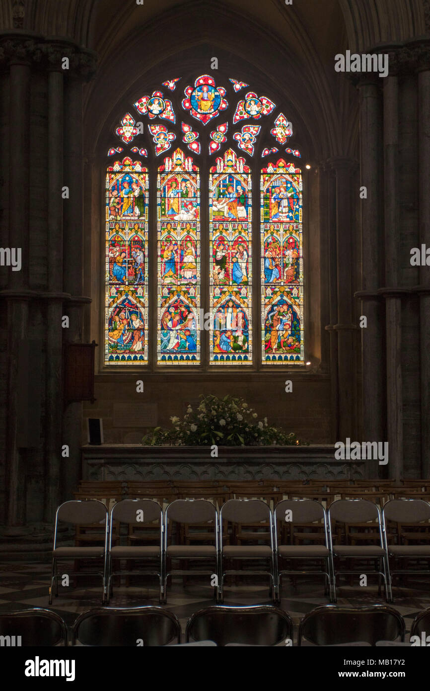 Glasfenster in der Kathedrale von Ely, Cambridgeshire, England, Grossbritannien, Europa Stockfoto