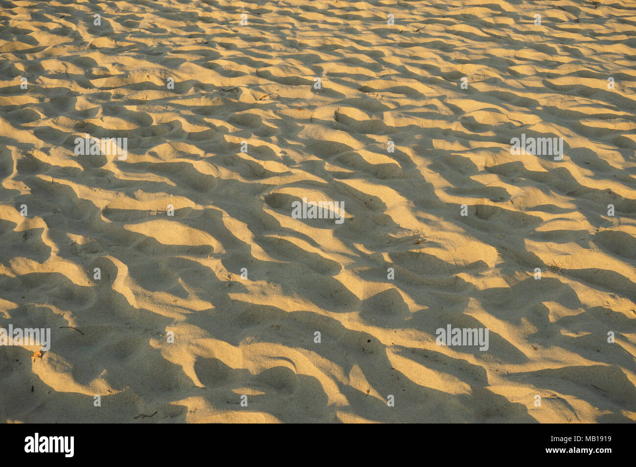 Gelber Strand Sand Dünen. Sand Textur Hintergrund Stockfoto