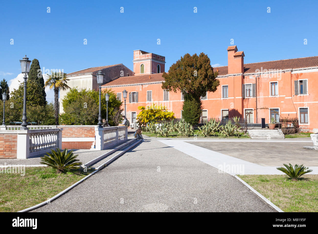 Der armenisch-katholischen Mechitharisten Kloster auf der Insel San Lazzaro (San Lazzaro Degli Armeni), Lagune von Venedig, Venedig, Venetien, Italien Stockfoto