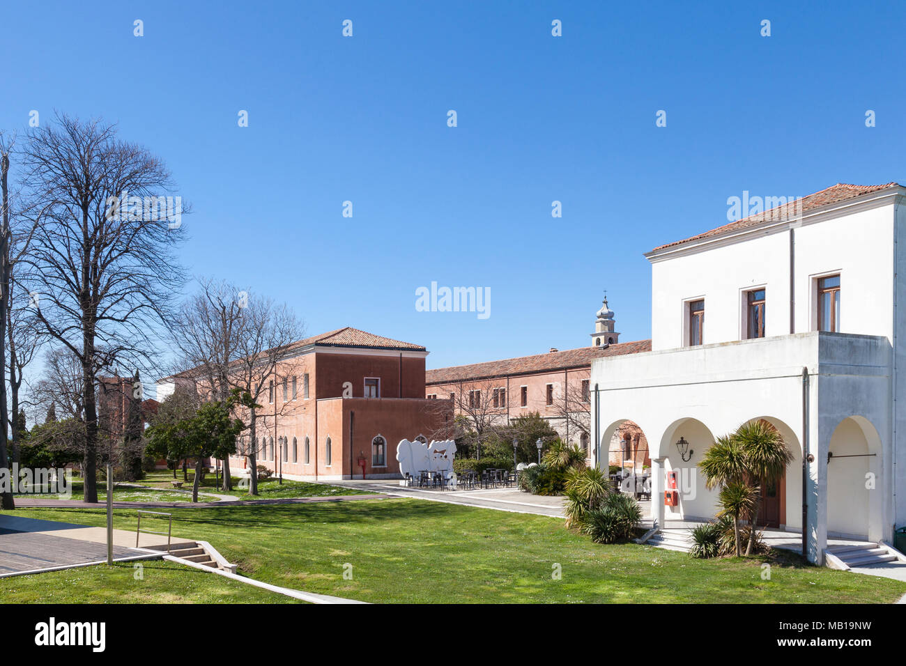 San Servolo Island, (Isola di San Servolo, Insel der Mad) Venedig, Venetien, Italien Gehäuse der Internationalen Universität Venedig und die Irrenanstalt Stockfoto