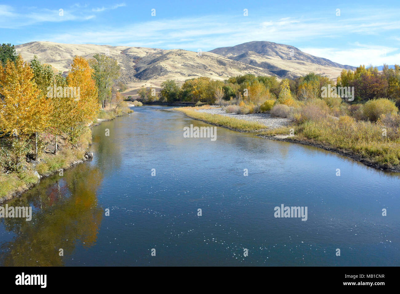 Payette River im Herbst Stockfoto