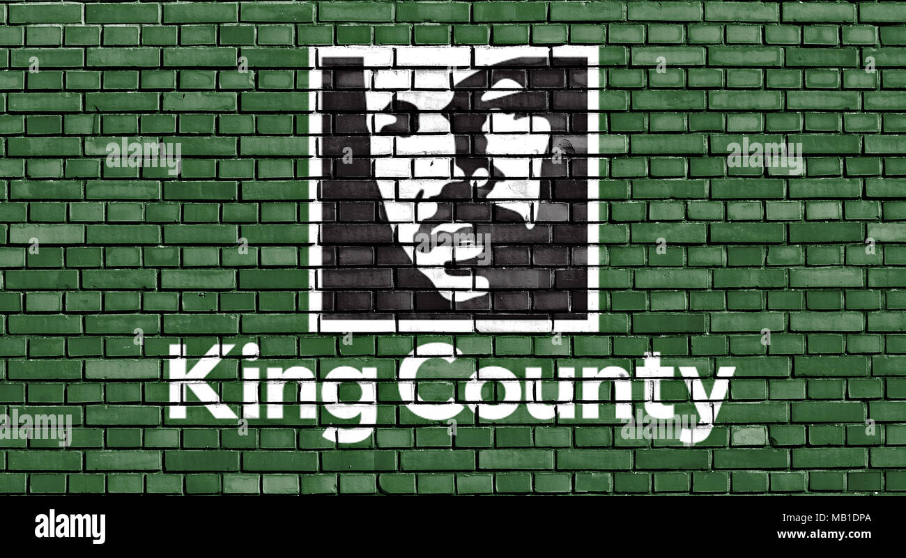 Flagge von King County malte auf Wand Stockfoto