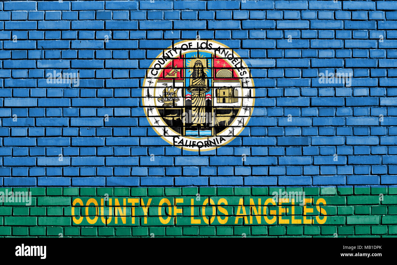 Flagge von Los Angeles County auf Mauer gemalt Stockfoto