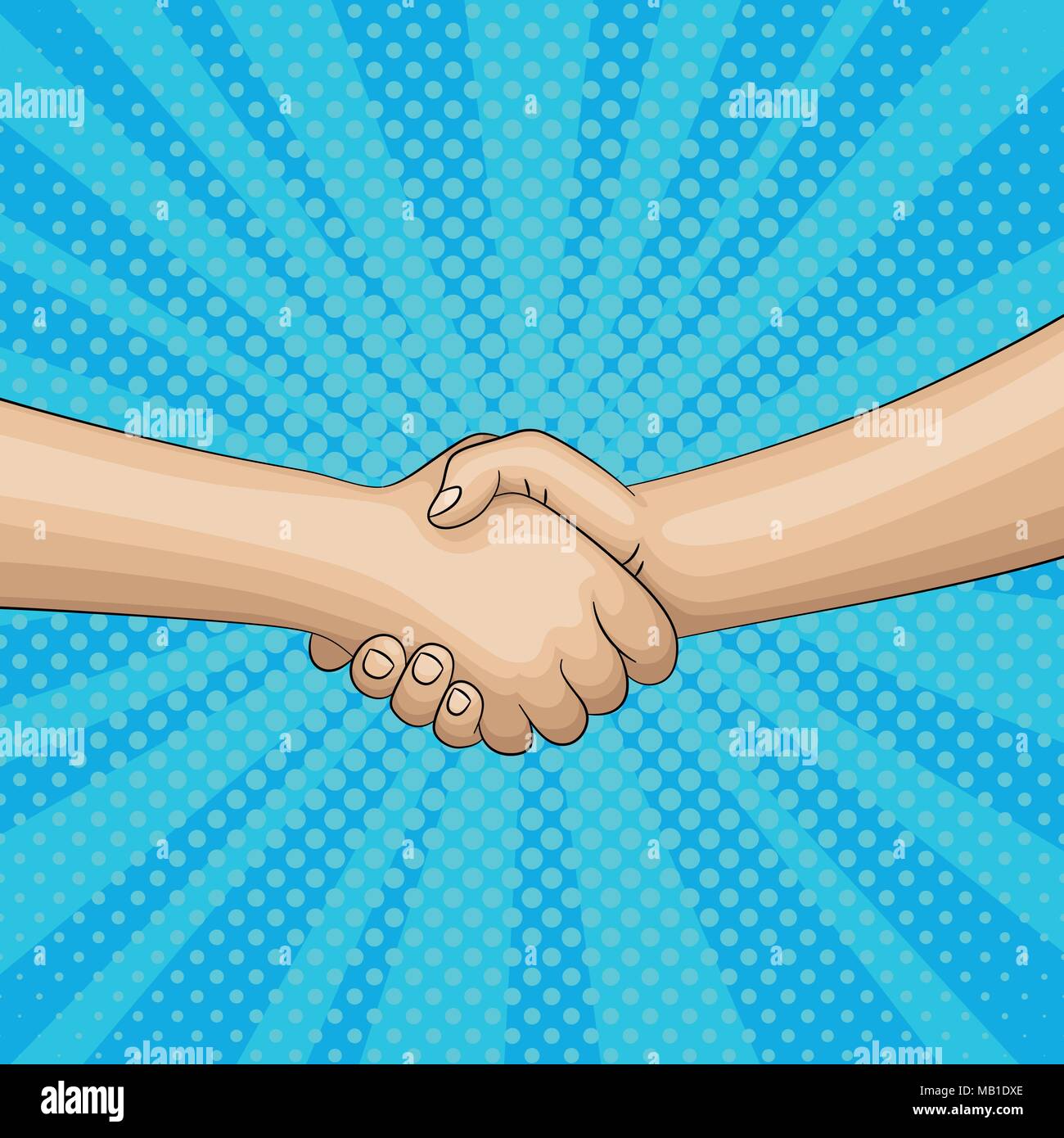 Pop Art retro handshake Hintergrund Stock Vektor