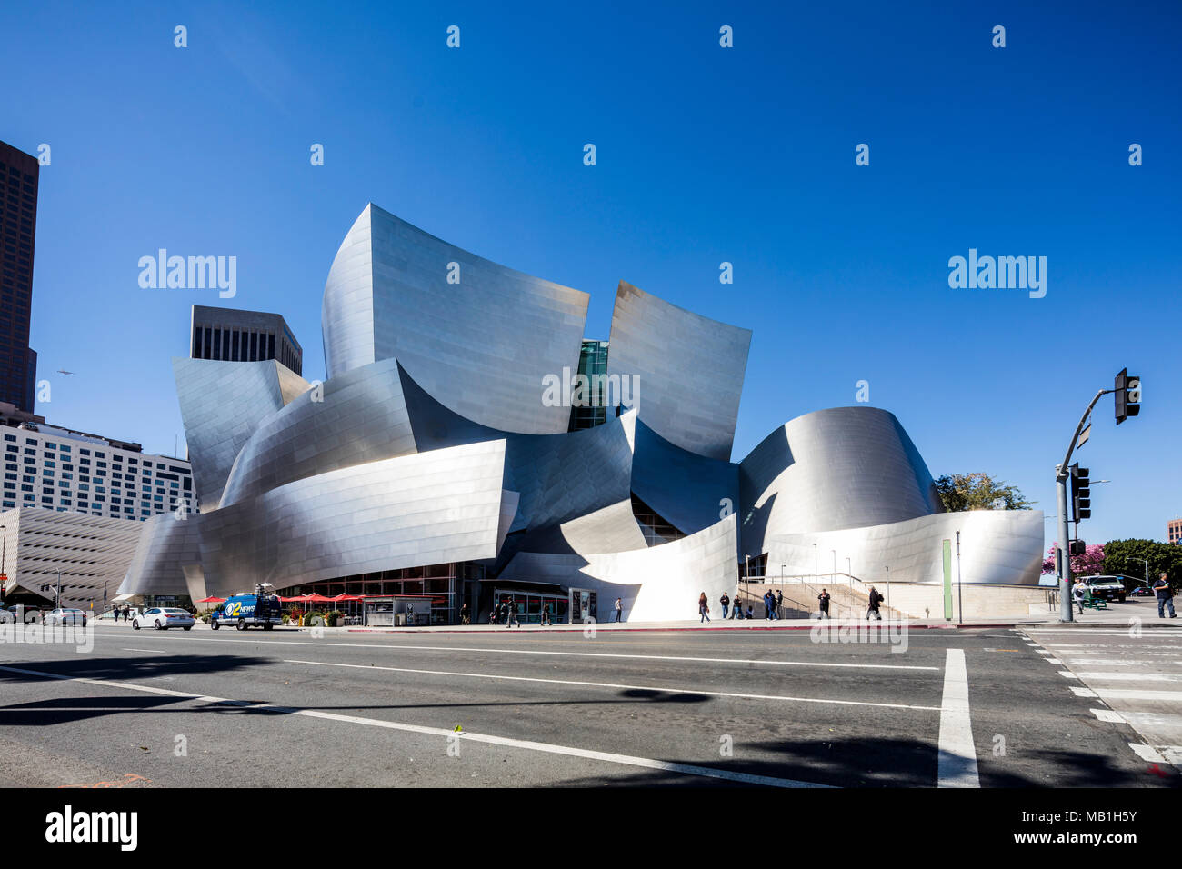 Die Walt Disney Concert Hall in 111 South Grand Avenue in Downtown Los Angeles, Kalifornien, USA Stockfoto