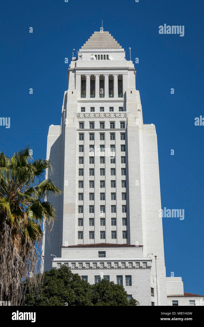 Los Angeles City Hall, Abgeschlossen 1928, Kalifornien, USA Stockfoto