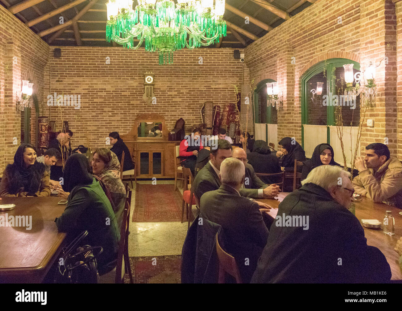 Voll, Coffeeshop, Negarestan Palace, Teheran, Iran Stockfoto