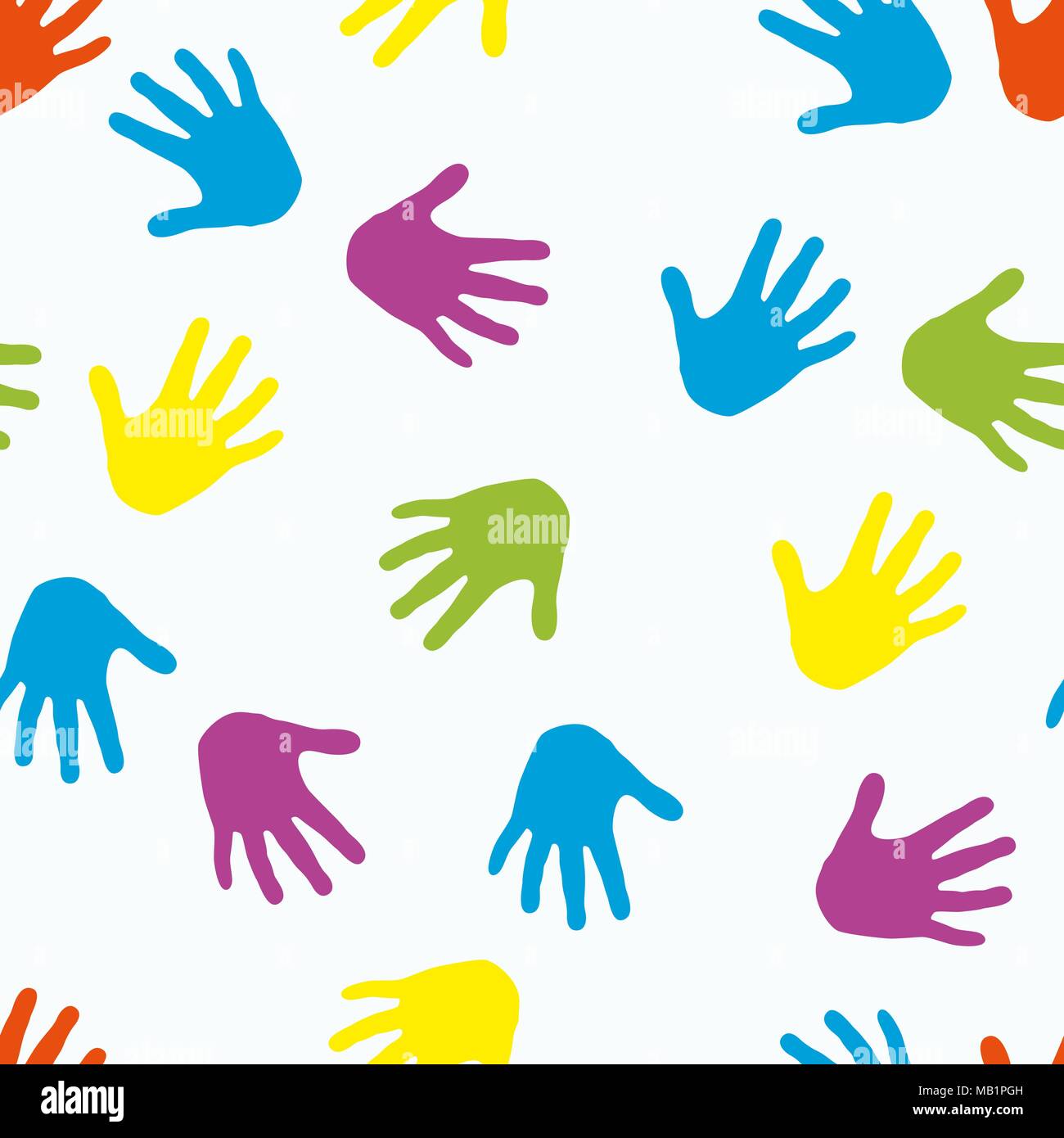 Internationalen Tag der Kinder. Das Konzept der Veranstaltung. Kinder Palmen. Nahtlose Muster. Auf weissem Hintergrund Stock Vektor