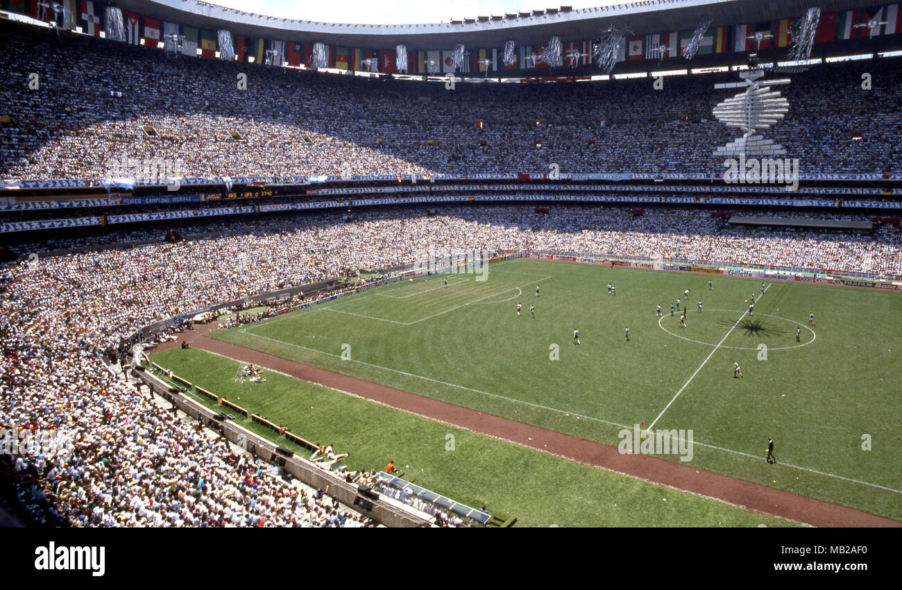 FIFA WM - Mexiko 1986 29.06.1986, Estadio Azteca, Mexico, D.F. Letzte Argentinien v West Deutschland. Aztekenstadion während der Endrunde. Stockfoto