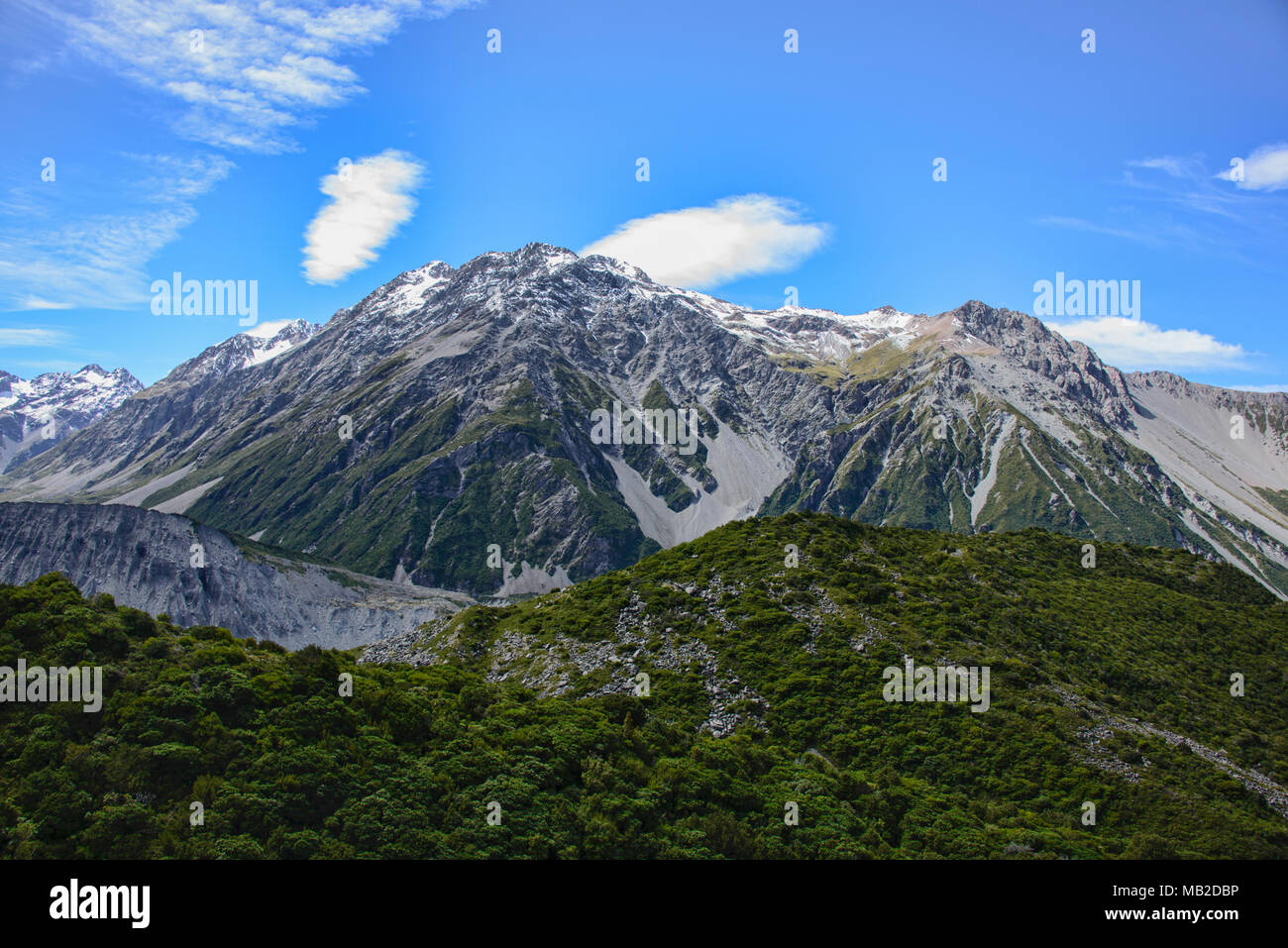 Trekking die Mueller Hut Track, Südliche Alpen, Neuseeland Stockfoto