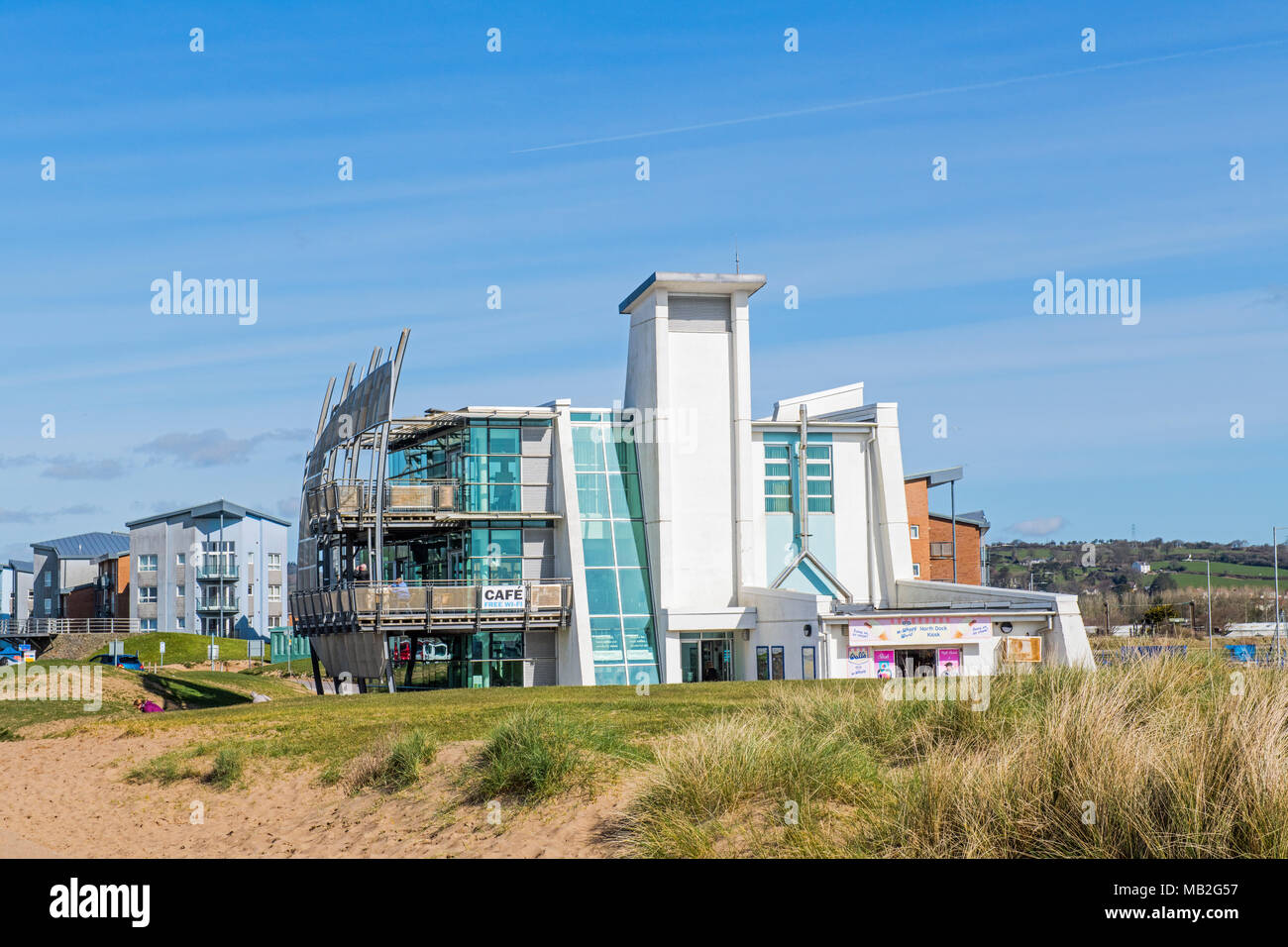 Discovery Center und Cafe Nord Dock Llanelli Carmarthenshire Stockfoto