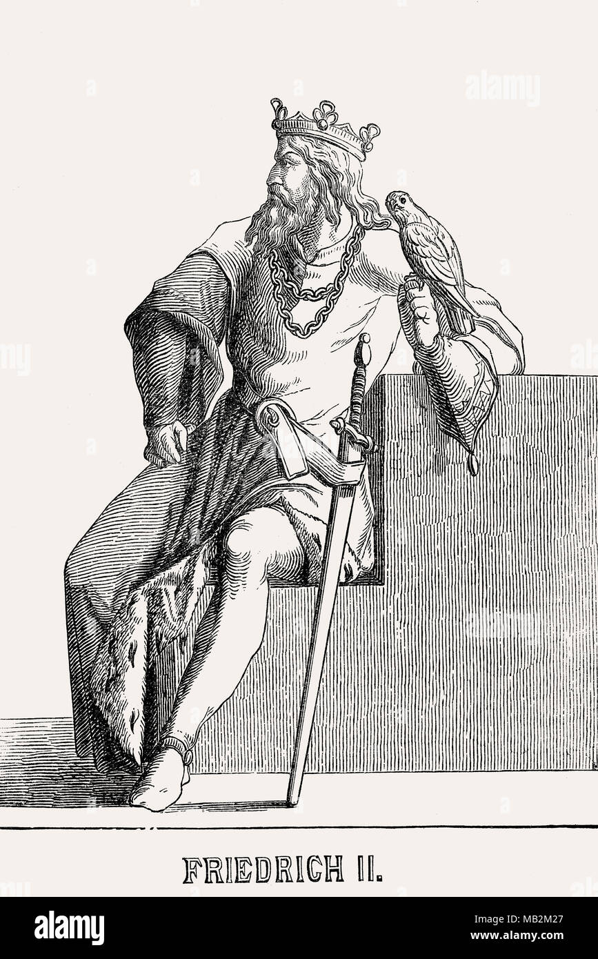 Friedrich II., Kaiser des Heiligen Römischen Reiches von 1220 bis 1250 Stockfoto