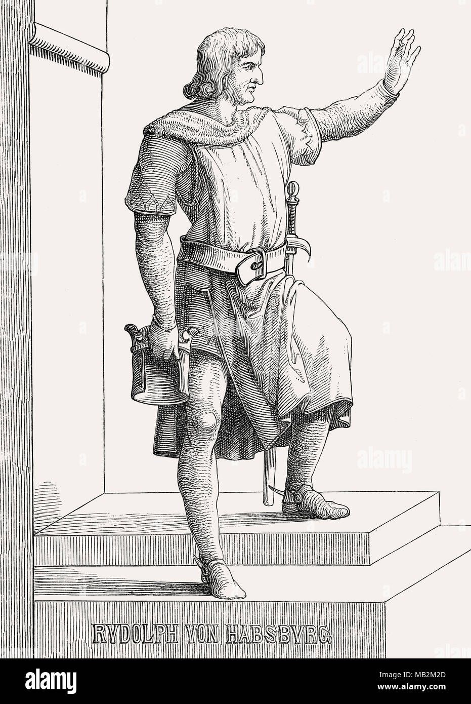 Rudolf I, oder Rudolf von Habsburg zum König der Römer von 1273 bis 1291 Stockfoto