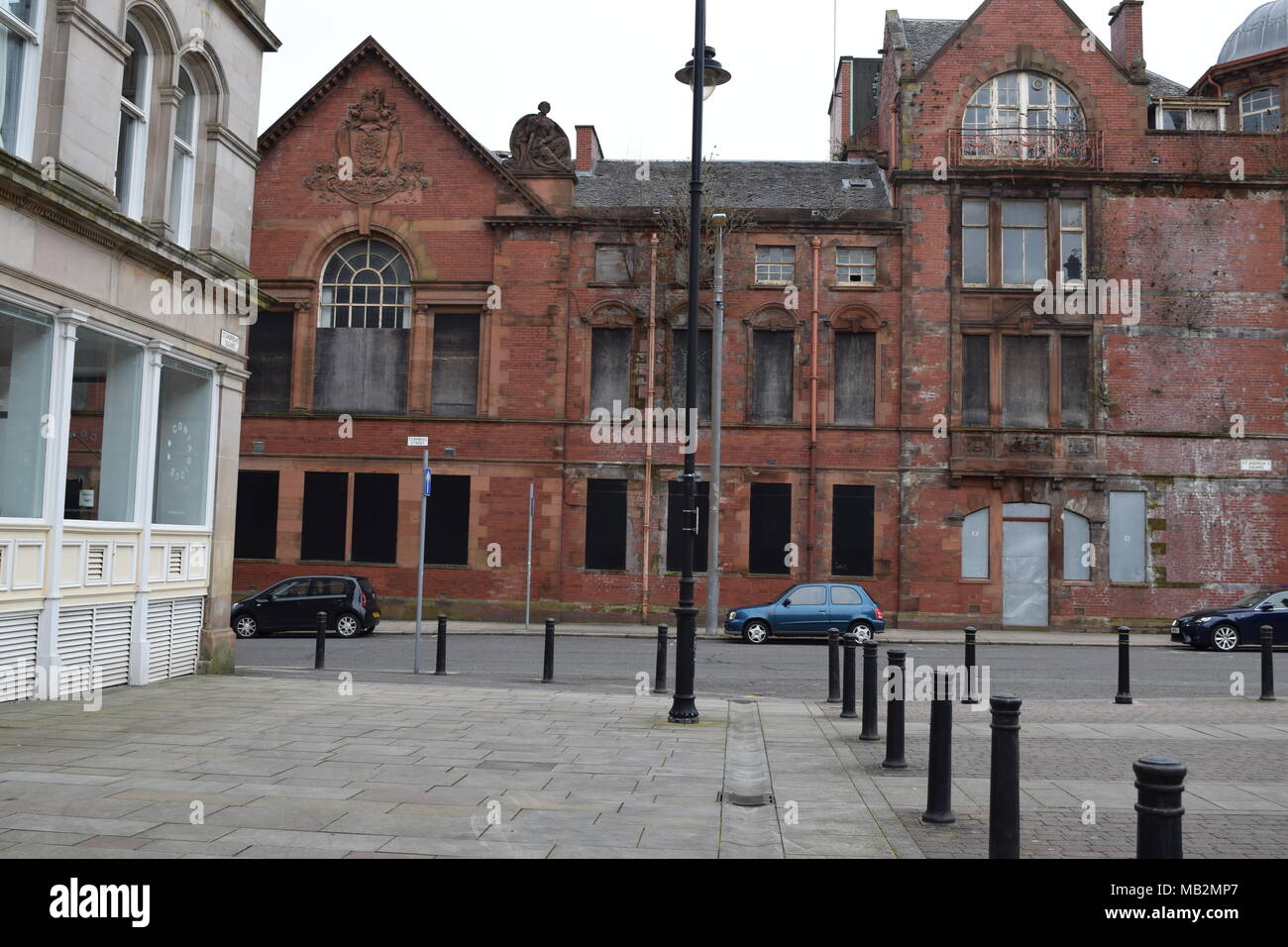 Dalton fountain Glasgow "historischen Bahnhofshalle in der Queen Street Glasgow während der Abbrucharbeiten tatue of Liberty Glasgow' Wall Art Glasgow aufgedeckt Stockfoto