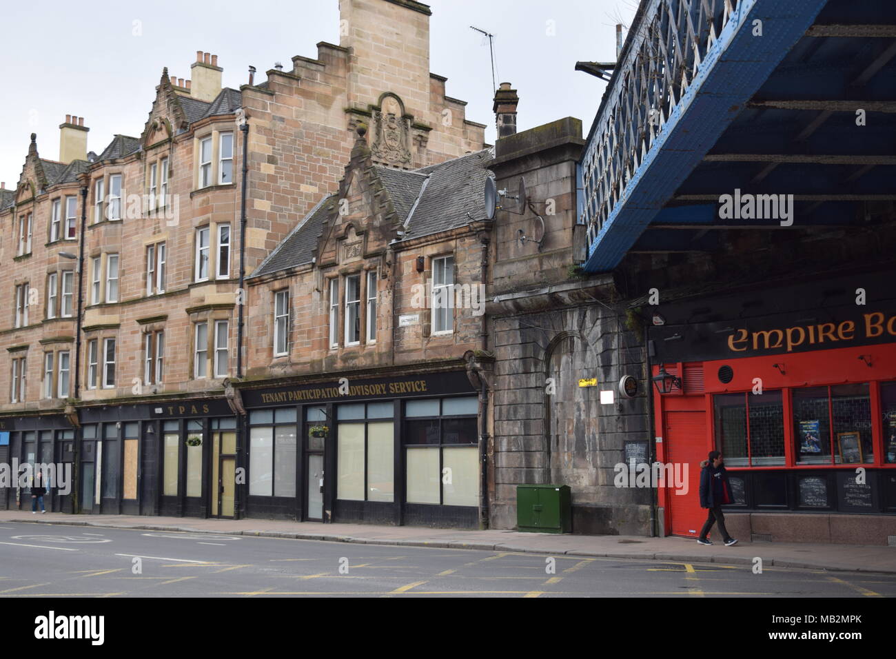 Dalton fountain Glasgow "historischen Bahnhofshalle in der Queen Street Glasgow während der Abbrucharbeiten tatue of Liberty Glasgow' Wall Art Glasgow aufgedeckt Stockfoto