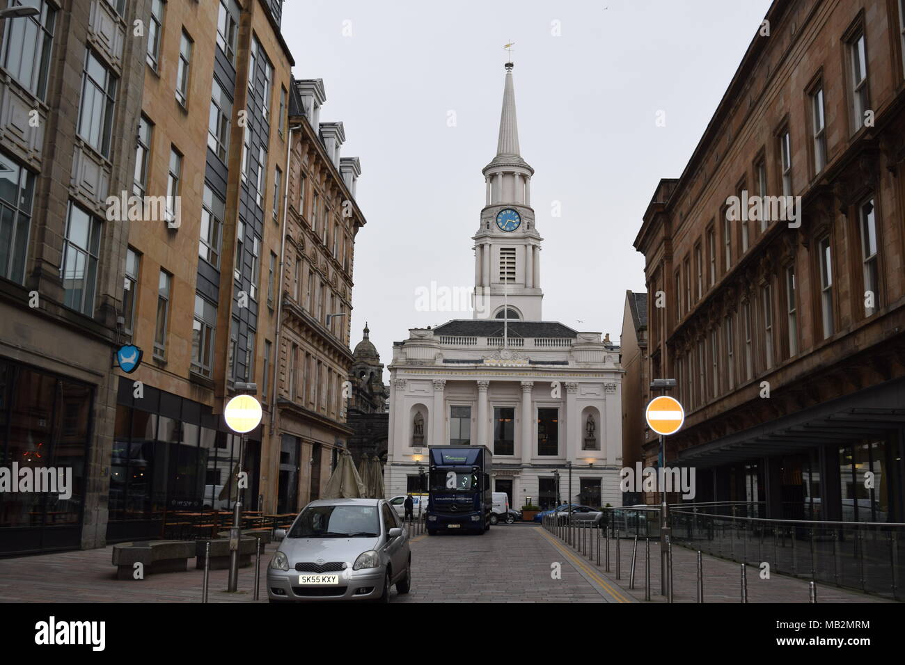 Dalton fountain Glasgow "historischen Bahnhofshalle in der Queen Street Glasgow während der Abbrucharbeiten tatue of Liberty Glasgow' Wall Art Glasgow aufgedeckt Stockfoto