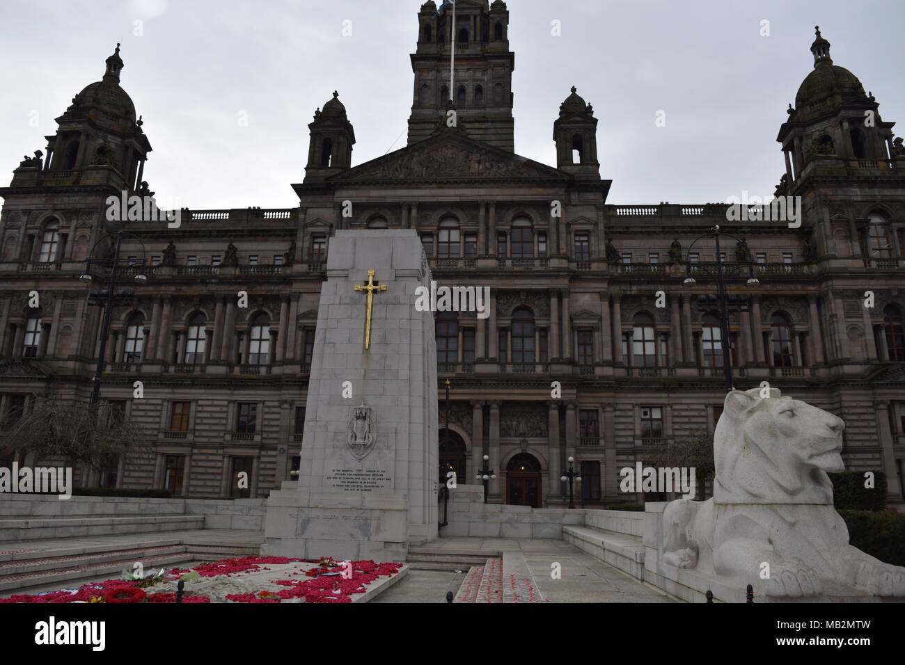 Dalton fountain Glasgow "historischen Bahnhofshalle in der Queen Street Glasgow während der Abbrucharbeiten tatue of Liberty Glasgow' Wall Art Glasgow aufgedeckt Stockfoto