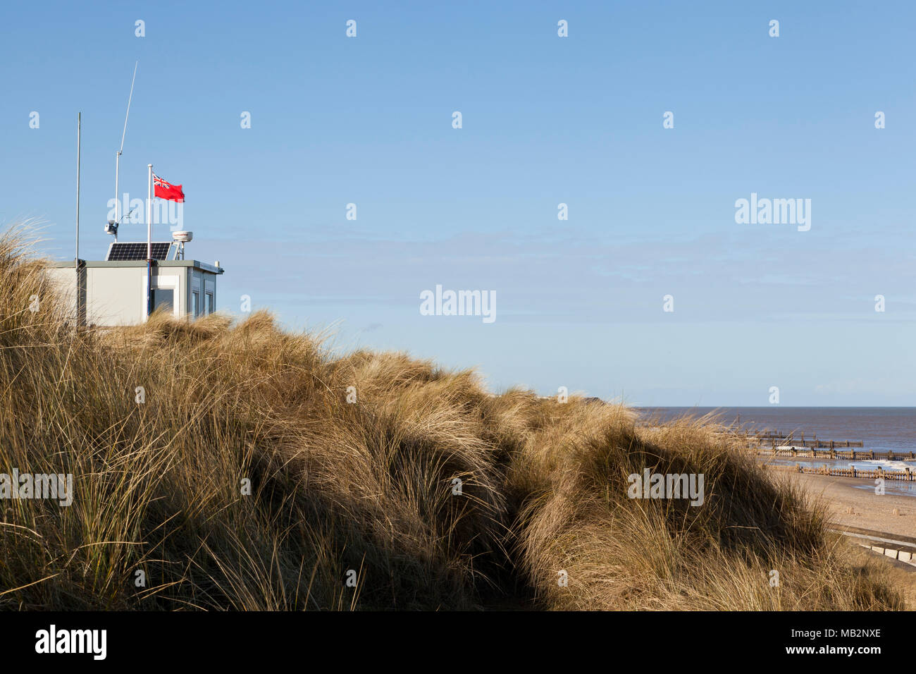 Happisburgh Coast Watch Station, Karre Lücke, Norfolk, England Großbritannien Stockfoto