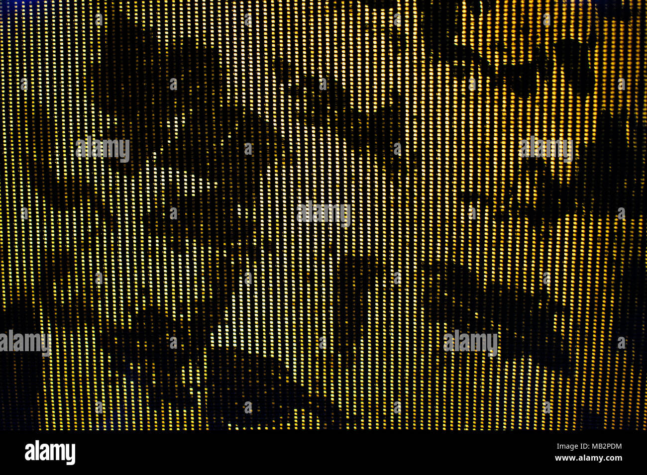 Schatten der Blätter sind Gegenlicht der Sonne auf einem Bildschirm in New York City, November 2013. Stockfoto