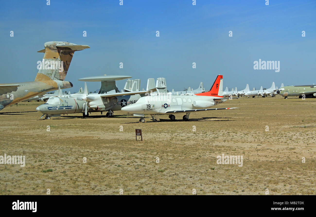 Hawkeye Düsenflugzeug in der Pima Air & Space Museum Stockfoto