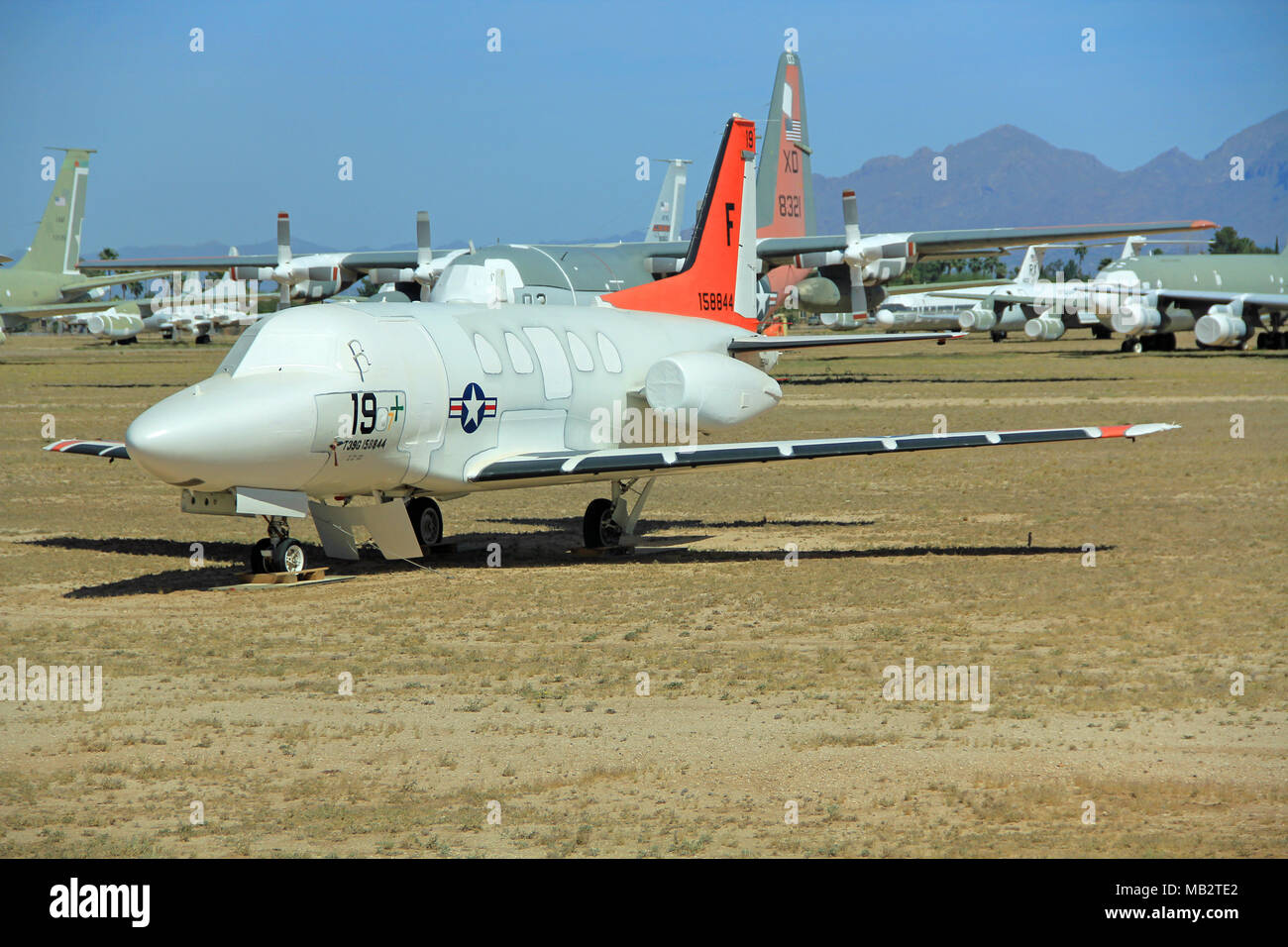 Düsenflugzeuge in der Pima Air & Space Museum Stockfoto
