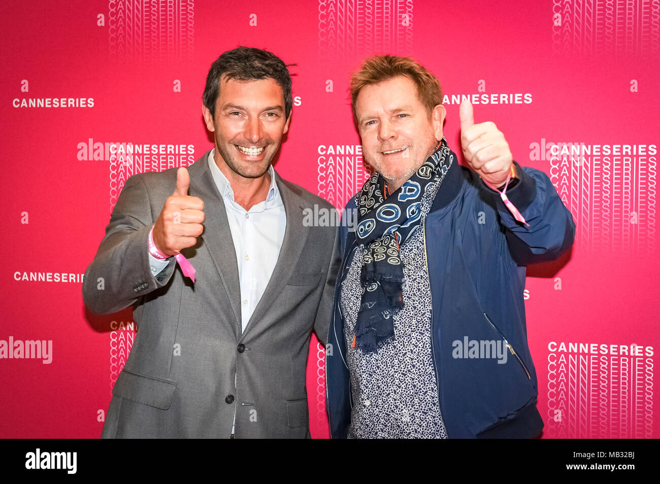 Eröffnungsfeier der 1 Cannes Film Festival Canneseries - Franck Semonin - Xavier Deluc Stockfoto
