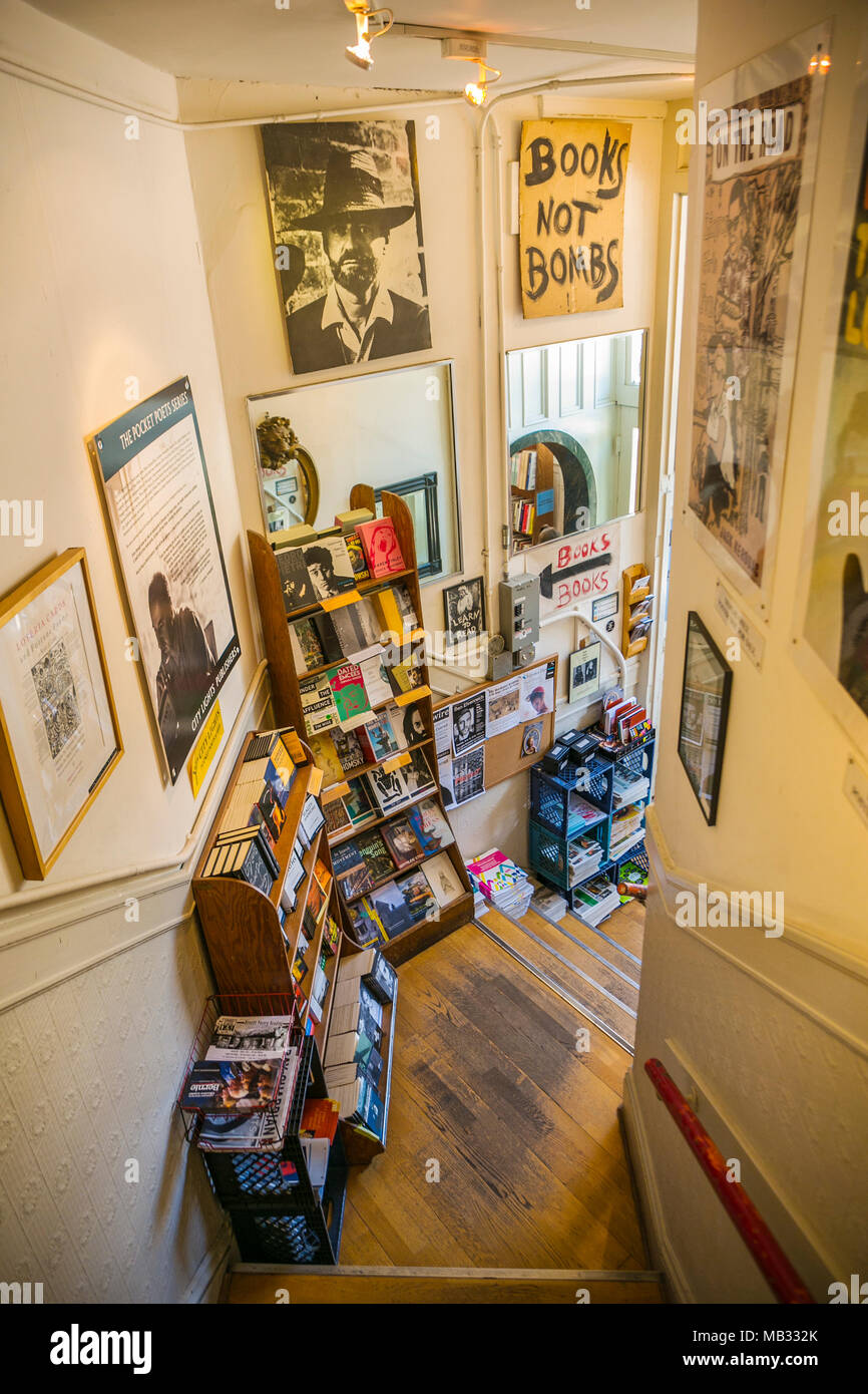City Lights Bookstore. Little Italy. North Beach Gegend. San Francisco. Kalifornien, USA Stockfoto