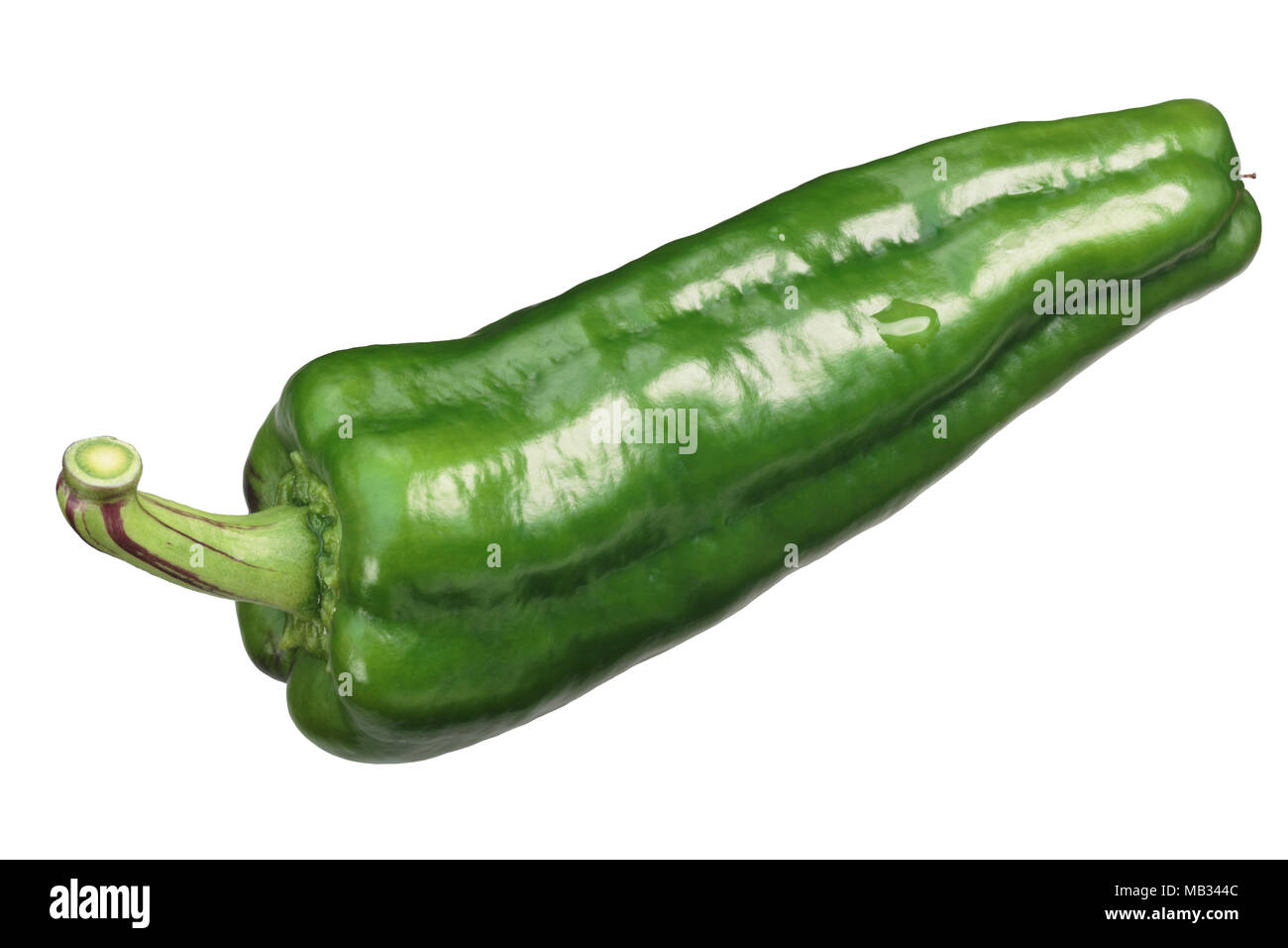 Dulce Espana süß grün Chile Pfeffer, ganze Pod. Beschneidungspfade Stockfoto