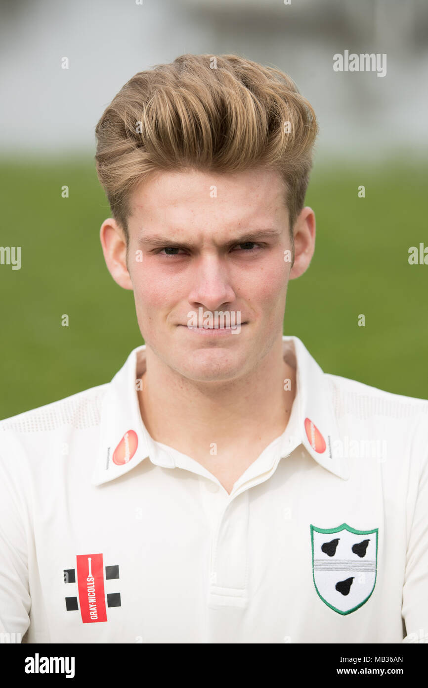 Adam Finch von der Worcestershire Akademie Team während der Media Day bei Blackfinch neue Straße, Worcester. PRESS ASSOCIATION Foto. Bild Datum: Freitag, 6. April 2018. Siehe PA Geschichte Cricket Worcestershire. Photo Credit: Aaron Chown/PA-Kabel. Einschränkungen: Nur für den redaktionellen Gebrauch bestimmt. Keine kommerzielle Nutzung ohne vorherige schriftliche Zustimmung der EZB. Standbild nur verwenden. Keine bewegten Bilder zu senden emulieren. Nicht entfernen oder verdecken von Sponsor Logos. Stockfoto