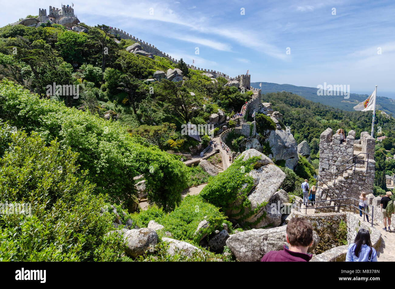 Burg der Mauren, Sintra, Portugal Stockfoto