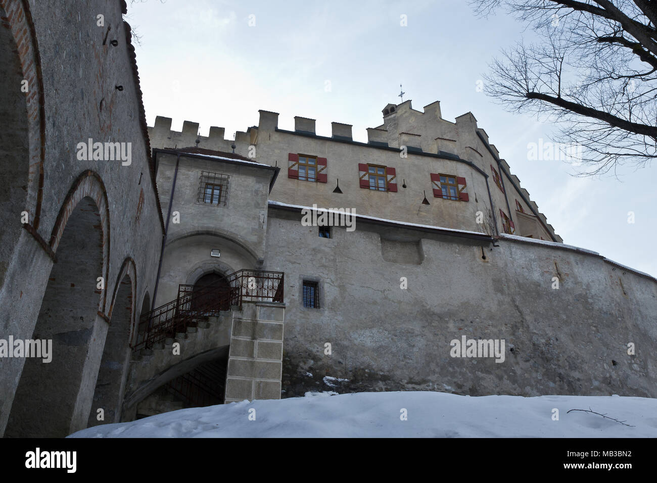 Mittelalterliche Burg in Bruneck, Italien Stockfoto
