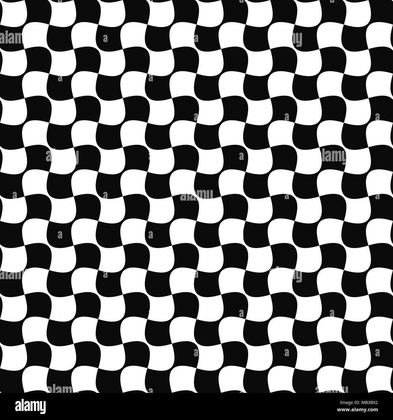 Nahtlose schwarze und weiße gebogene Form Muster Stock Vektor