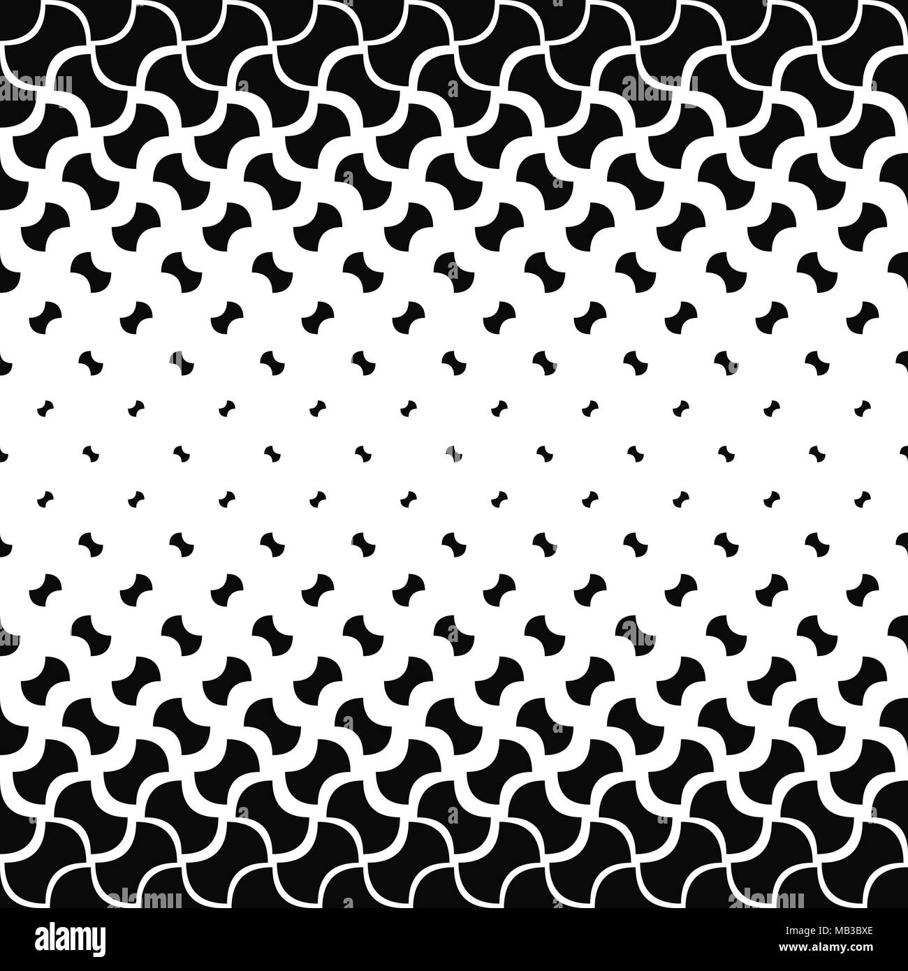 Schwarze und weiße geschwungene Form Muster Hintergrund Stock Vektor