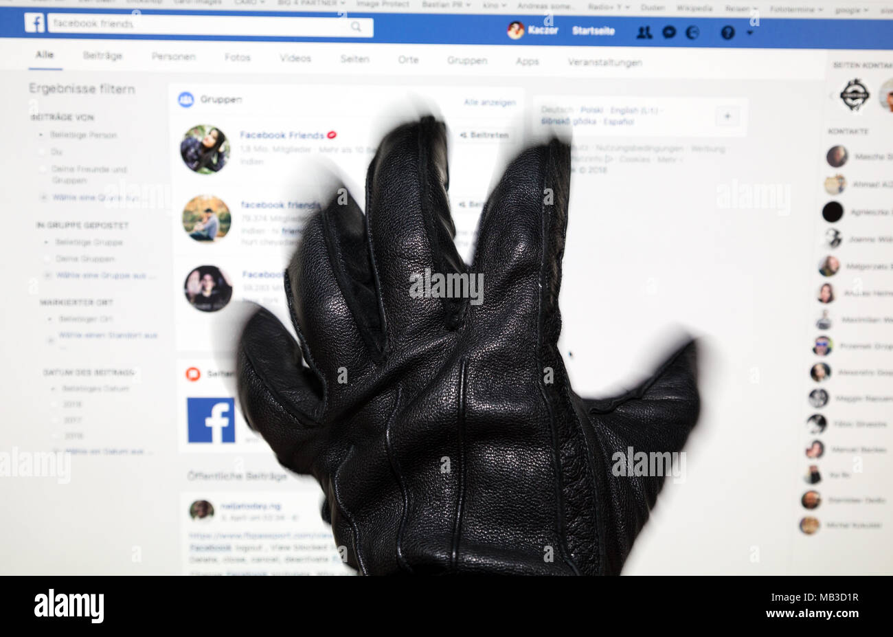 Symbolisches Bild zum Thema tha Facebook Skandal mit Cambridge Analytica Stockfoto