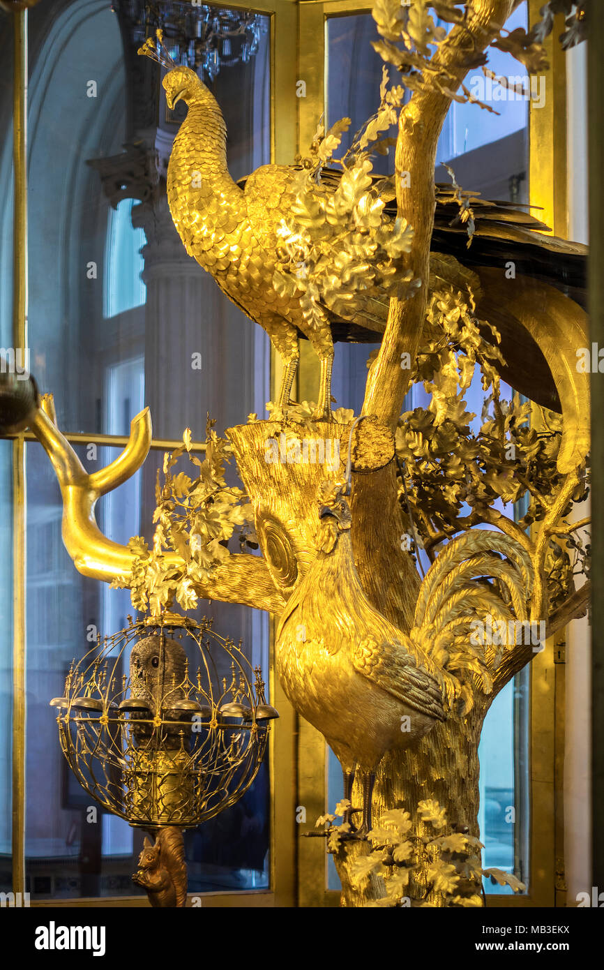 Peacock, der Eremitage St. Petersburg Russland Stockfoto