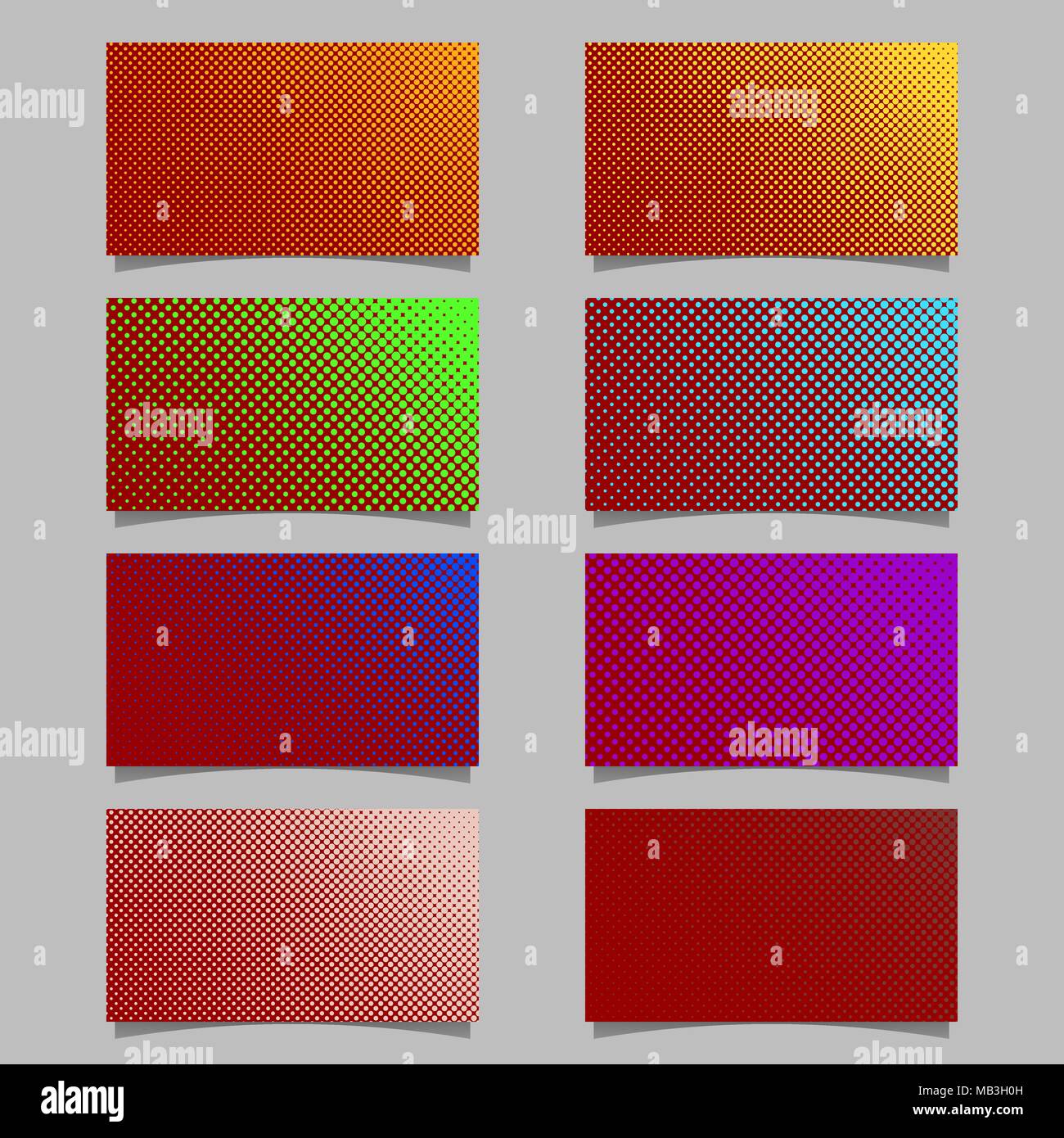 Farbe Abstrakte Rasterpunkt Muster Visitenkarte Hintergrund Design Set Vektor Namecard Grafik Mit Farbigen Kreisen Stock Vektorgrafik Alamy