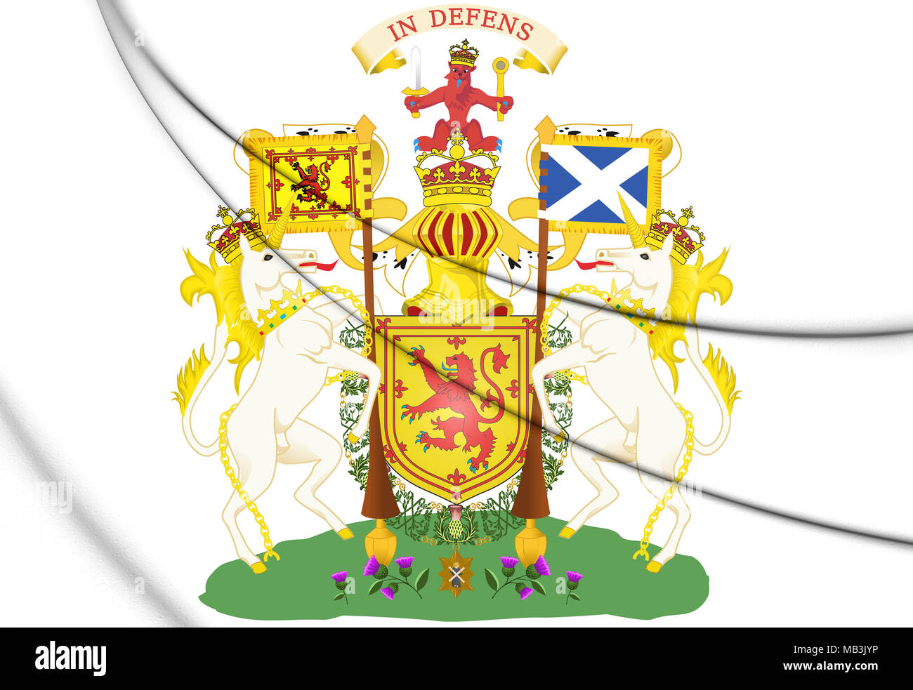 3D Schottland königlichen Wappen. 3D Illustration. Stockfoto