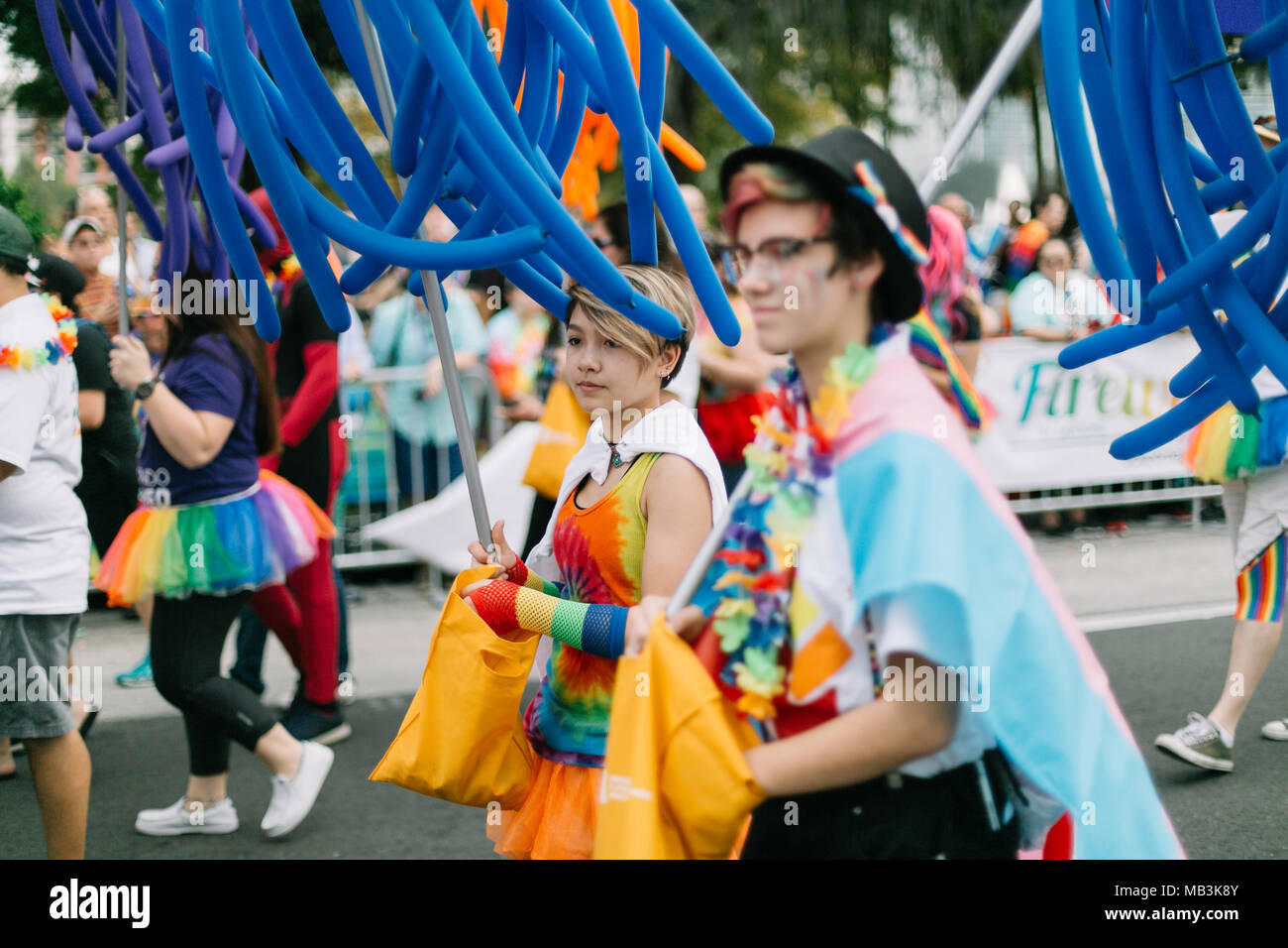 Orange County Classroom Teachers Association in Orlando Pride Parade (2016). Stockfoto