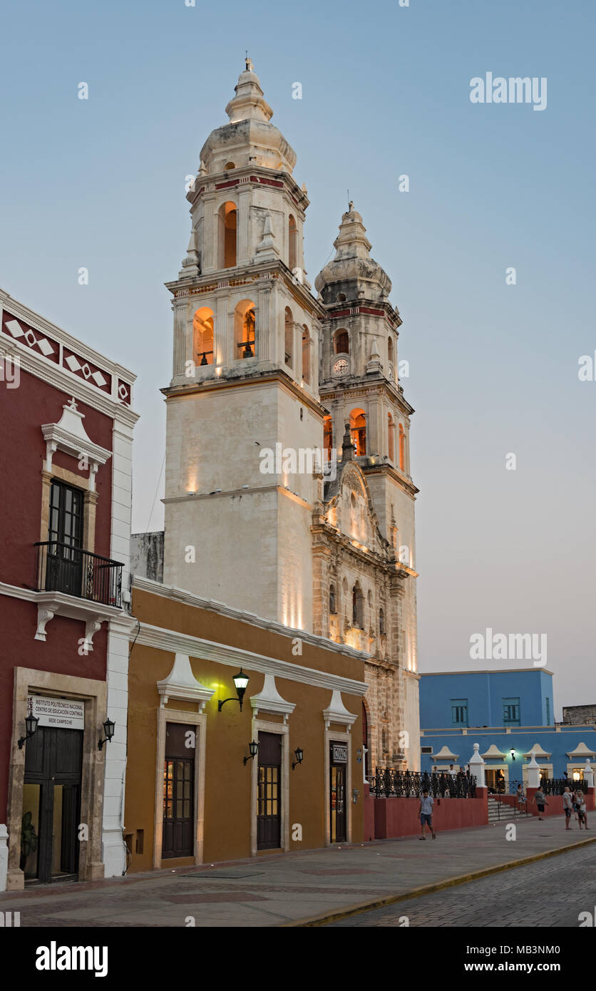 Die Kathedrale San Francisco de Campeche, Yucatán, Mexiko Stockfoto
