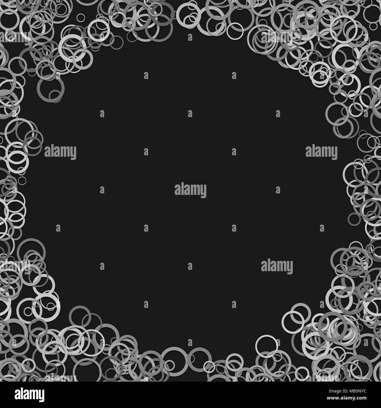 Abstrakte random Kreis Hintergrund - grafische Gestaltung von grau Ringe auf schwarzem Hintergrund Stock Vektor