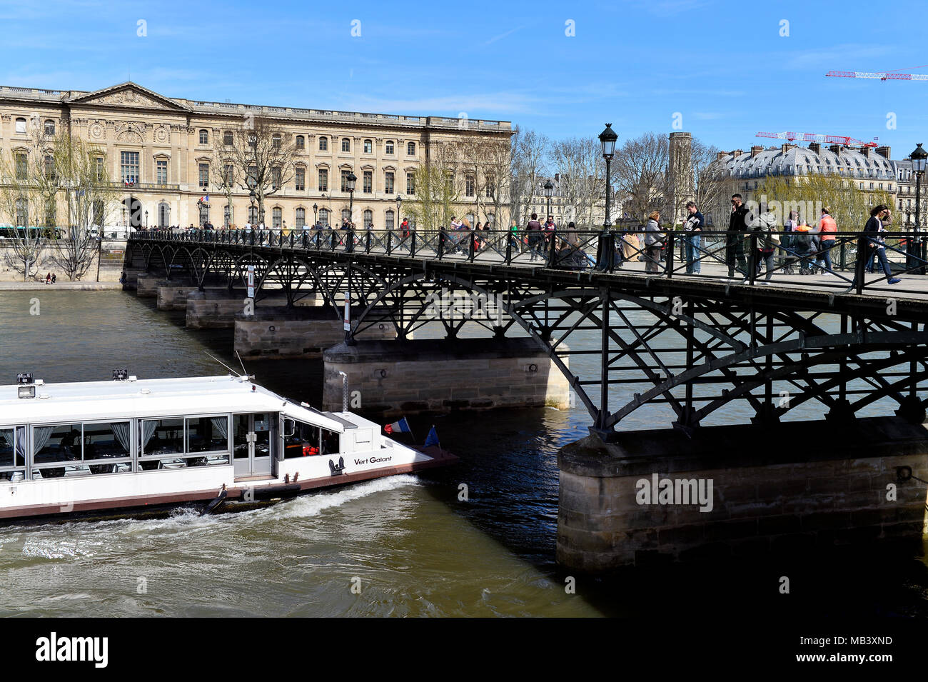 Pont des Arts - Frühling in Paris - Frankreich Stockfoto