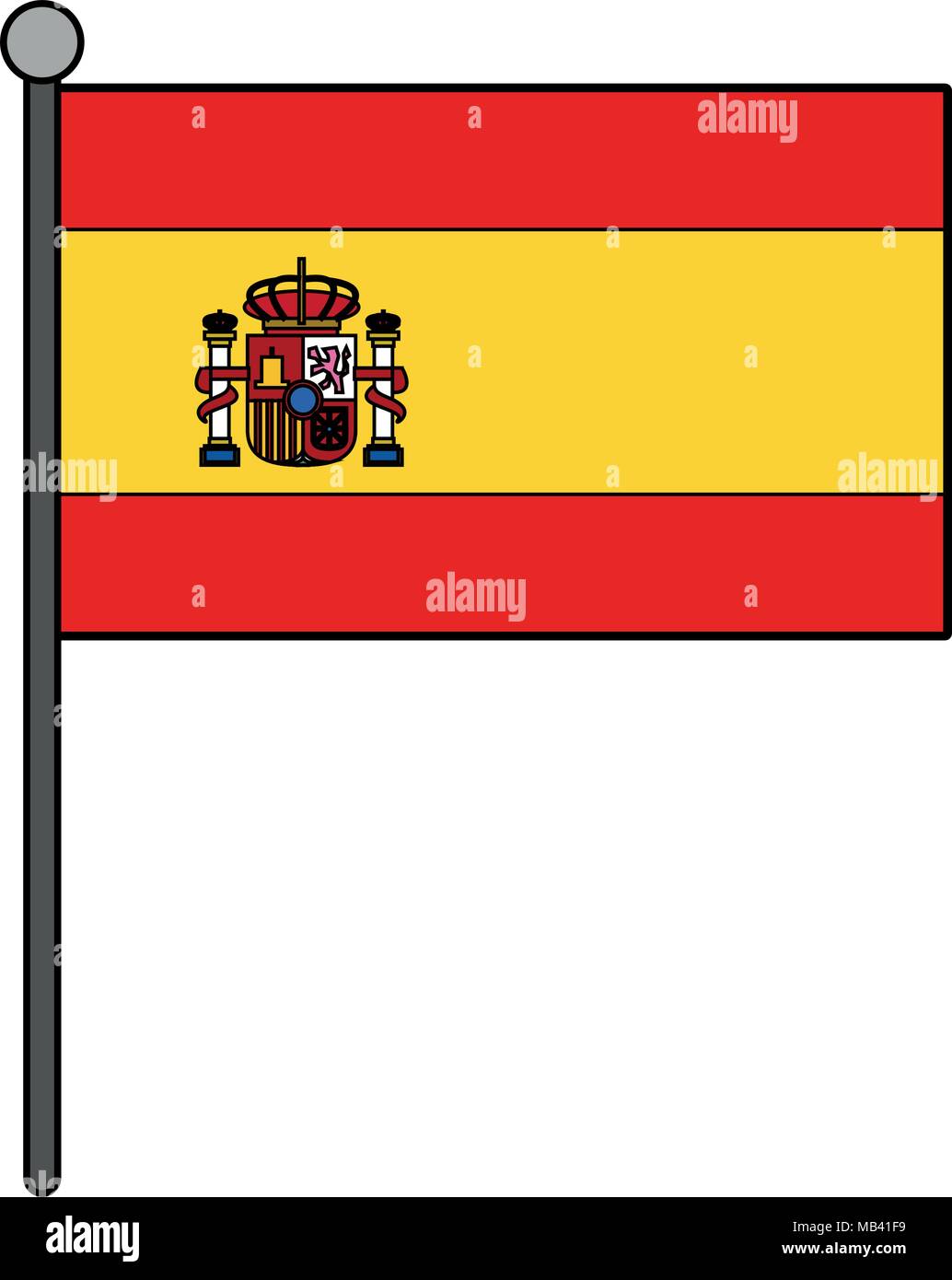 Spanien Flagge – Nationalflagge 145 X 90 Cm Aus Polyester, Mit Schlaufe Für Fahnenstange