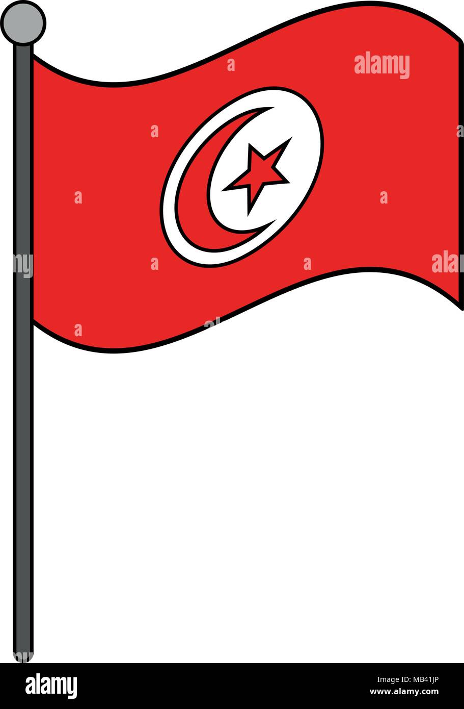 Tunesien Flagge Stock Vektorgrafik Alamy