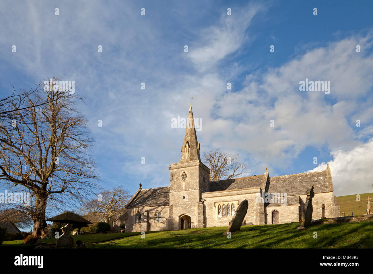 St. Michael und alle Engel' Kirche im Dorset Dorf Littlebredy. Stockfoto