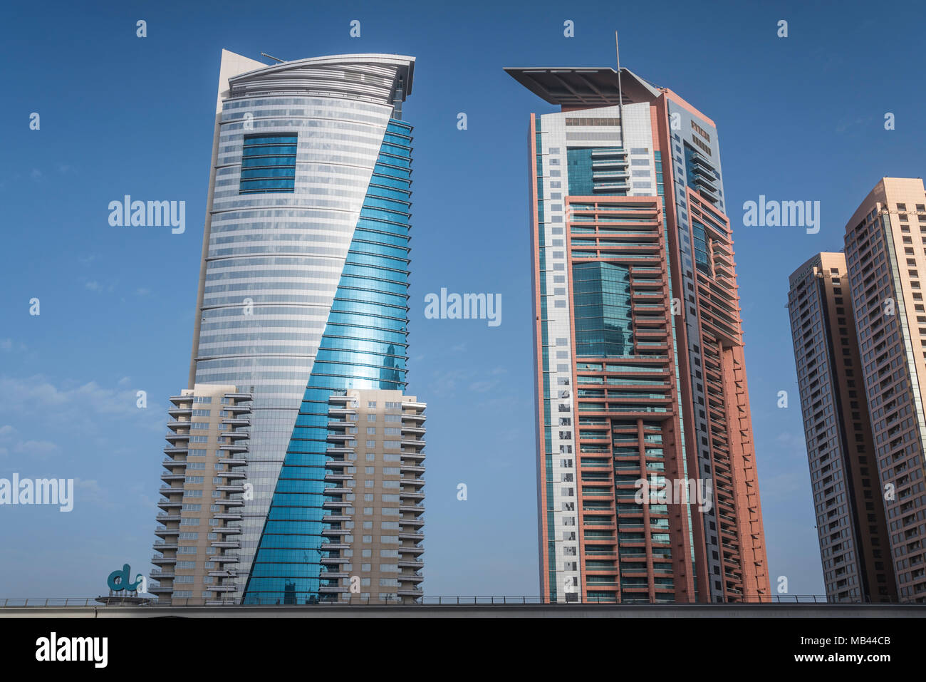 Hohe Gebäude im Stadtteil Al Barsha Dubai, Vereinigte Arabische Emirate, Naher Osten. Stockfoto